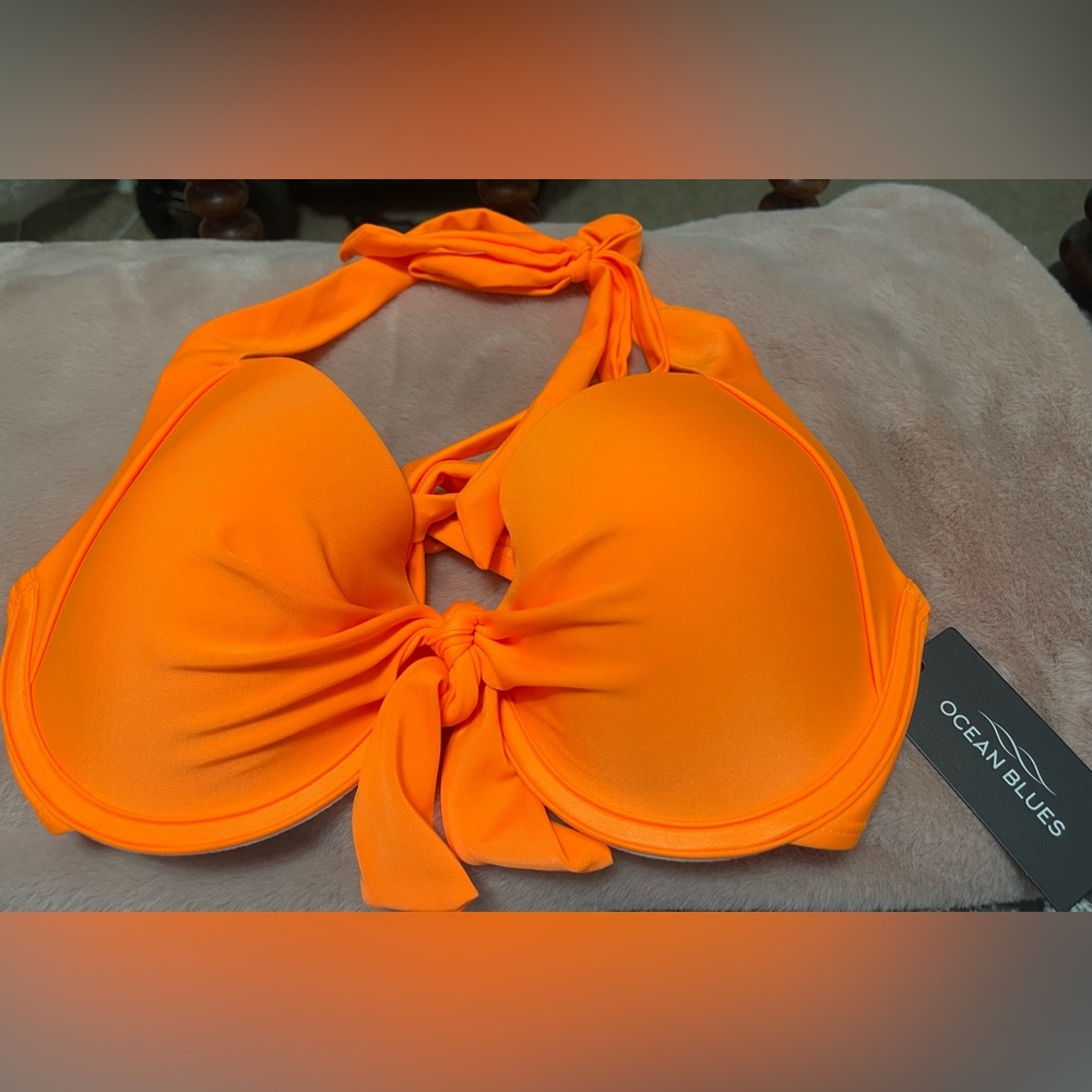 NWT Misses Bright Orange Swim Top